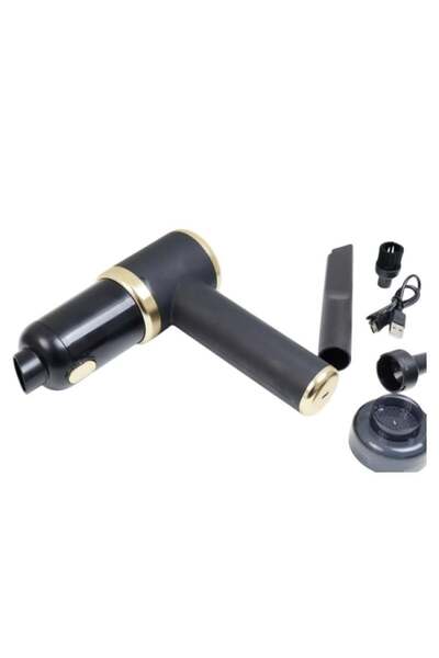 Salon System Mini Portable Air Blower - (Black & Gold)