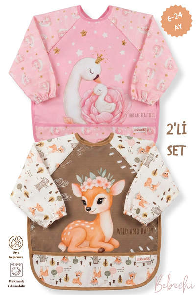 Bebechi 2'Li Uzun Kollu Giyilebilir Ceylan-Kuğu Desen Sıvı Geçirmez Aktivite ...