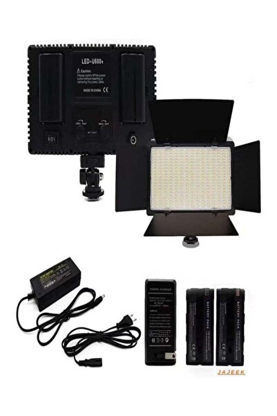 JAJEEK مصباح تصوير احترافي LED 600 قابل لإعادة الشحن - قابل للتعديل من 3200 إ...