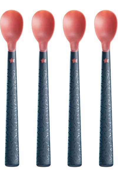 tommee tippee ملاعق فطام ناعمة من هيت سينس، عبوة من 4 قطع، متعددة الألوان