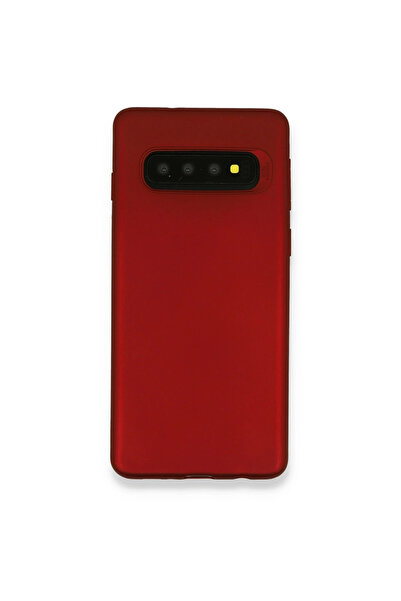 eco port حافظة سامسونج جالاكسي S10 بلس أولى سيليكون - أحمر كلاريت