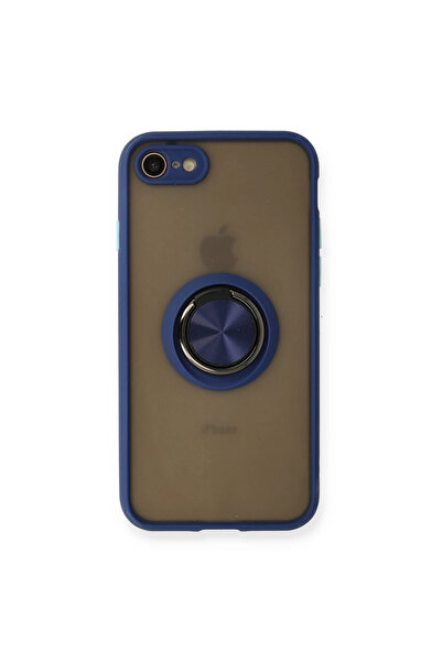 eco port غطاء سيليكون متوافق مع هاتف آيفون 7 مع حلقة مونتريال - أزرق داكن
