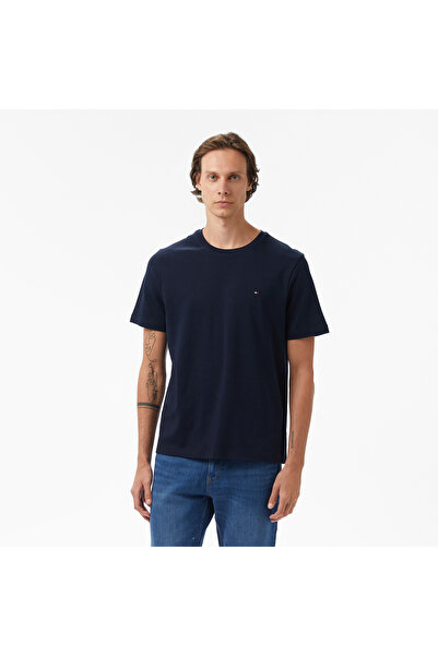 Tommy Hilfiger LIGHT INTERLOCK TEE Erkek Mavi T-Shirt - MW0MW37508