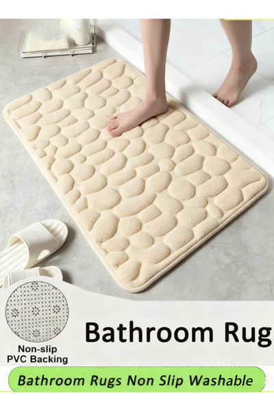 Generic Bathroom carpet quick-dry mat, rubber-backed machine-washable shower mat