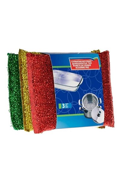 AVA Wire Scrubber Sponge Set, 3 colors, 12.5x1.8x9 cm