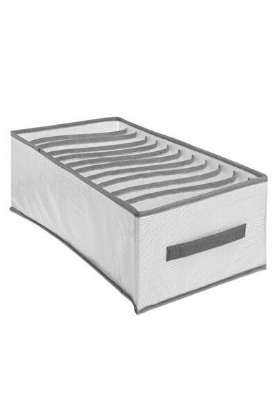 AVA Organizator cu 12 compartimente pentru dulap, alb cu margine gri, 44x25x17cm