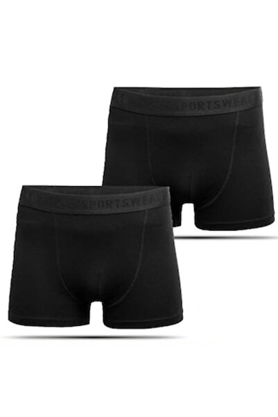 4F - Set of 2 men's boxer briefs, Cotton, Black, S INTL