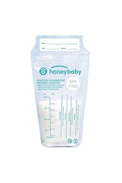 honey baby Pungi HoneyBaby pentru depozitarea laptelui matern, 200 ml, 15 buc.
