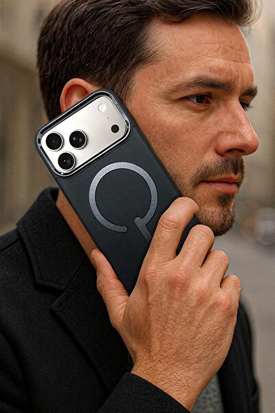 Aztech Premium Leather Case For iPhone (Black, iPhone 15 Pro Max)