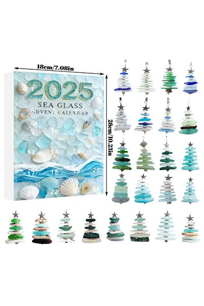 NO BRAND تقويم العد التنازلي لشجرة عيد الميلاد صندوق أعمى على شكل زجاج البحر ...