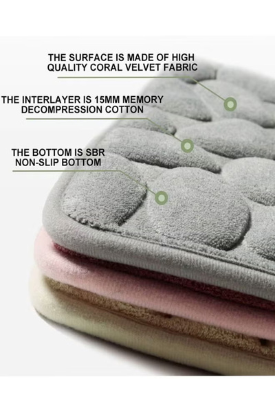 Generic Bathroom carpet quick-dry mat, rubber-backed machine-washable shower mat