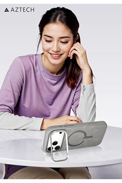 Aztech Premium Leather Case For iPhone (Gray Titanium, iPhone 17 Pro Max)