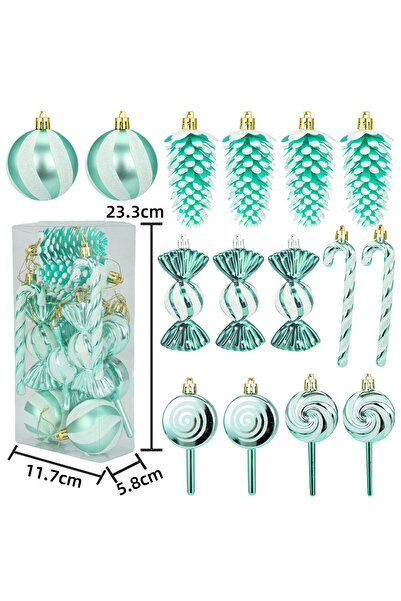 NO BRAND مجموعة عيد الميلاد من حلوى الصنوبر على شكل شجرة عيد الميلاد، قلادة خ...