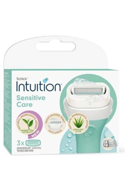 Schick Intuition شفرات حلاقة بديلة مع خلاصة الصبار وفيتامين E - عبوة من 3 قطع