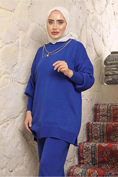 TRENDTESETTÜR Women's Navy Blue (S Cobalt Knit Tunic t 8058-1