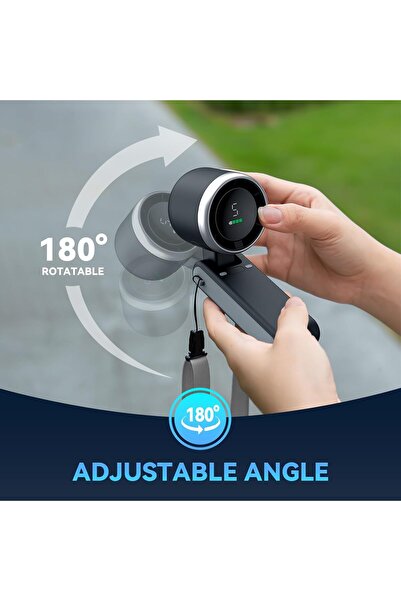 Generic 3 in 1 Handheld Turbo Fan High Speed 5 Gear Foldable Portable USB Rechargeable Pocket Fan 12H