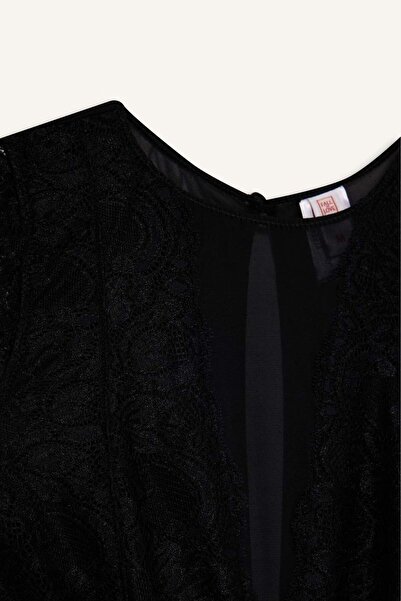 DeFacto Lace Detailed Bodysuit with Lacing-Fall in Love G0240Ax25Cw