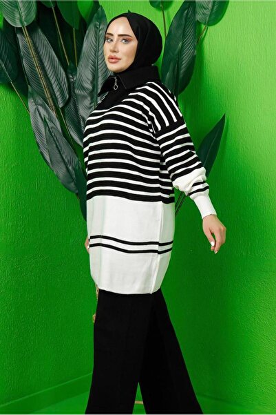 TRENDTESETTÜR Women's Black Knit Tunic t 3208-1