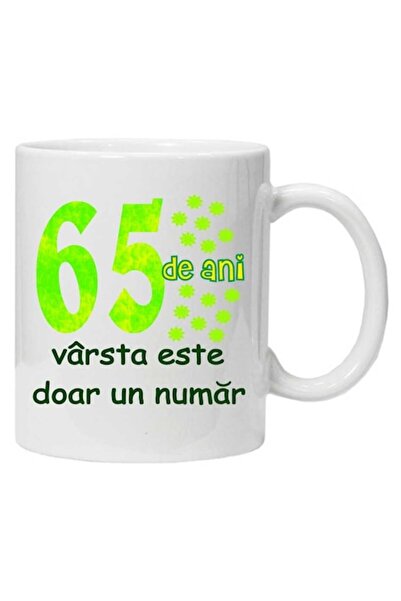CRD PRINT Personalized mug '65 years age is just a number' – 330 ml white ceramic