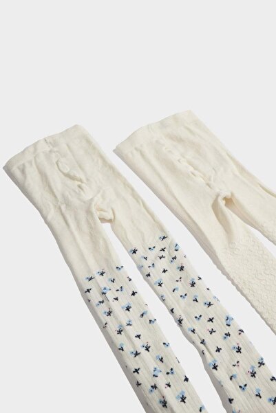 DeFacto Baby Girl Anti-Slip Sole 2-Piece Cotton Pantyhose F6735A5Ns