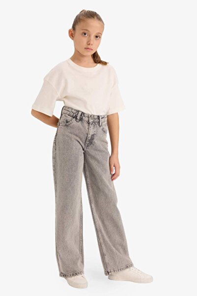 DeFacto Girls' Straight Wide Leg Jeans G4943A825Au