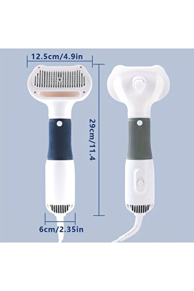 Generic 600w Blue Pet Hair Dryer with Adjustable Speed & Temperature, 3-in-1 Grooming Tool for Cats, UK Plug