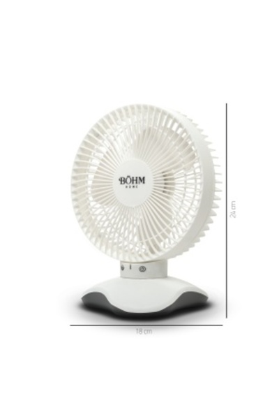 BÖHM 6" USB Desk Fan BP 2306, 3 Speeds, 60° Tilt