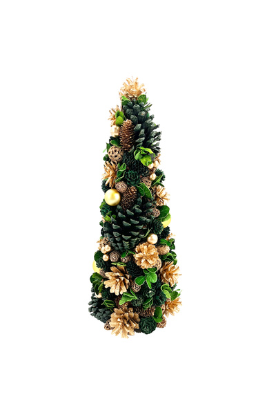 Christmas Magic Christmas Decorated Cone Tree Gold 16.5x44cm