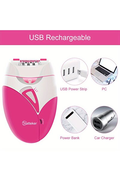 Generic Original Electric Female Epilator USB Rechargeable for Facial & Full Body Hair Removal