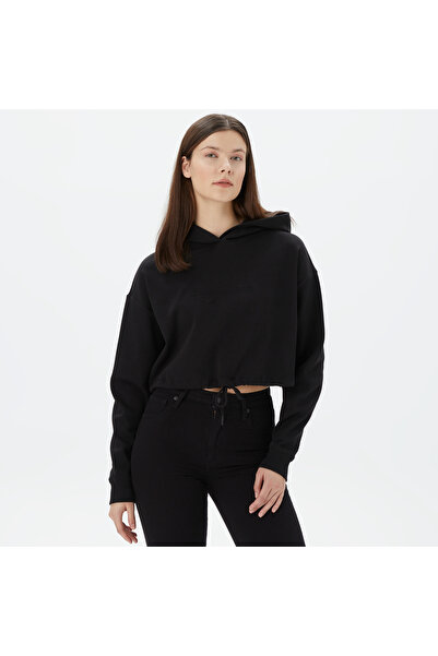 Calvin Klein Jeans Embossed Monologo Kadın Siyah Sweatshirt