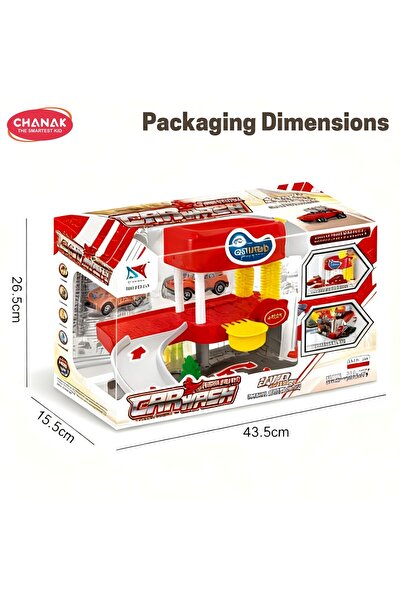 Chanak Fire Truck Car Wash Playset For Kids 1 Layer Sliding Track With Light
