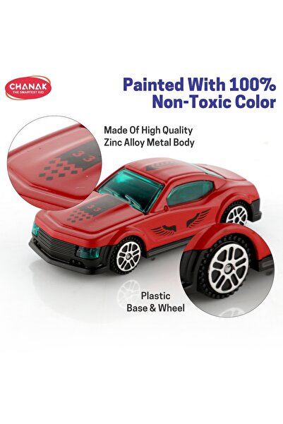 Chanak Die-Cast 2nd Model Metal Racing Car Set, Free Wheel Toy Cars for Kids 3+