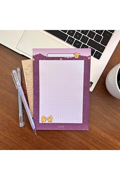 LaCerdaDizayn A5 Civciv Desenli Kareli Notepad, Memopad, Not Defteri