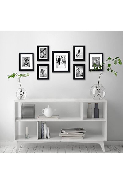 Americanflat 7-Piece Wall Picture Frame Set, Black (11×14, 2×8×10, 4×5×7)