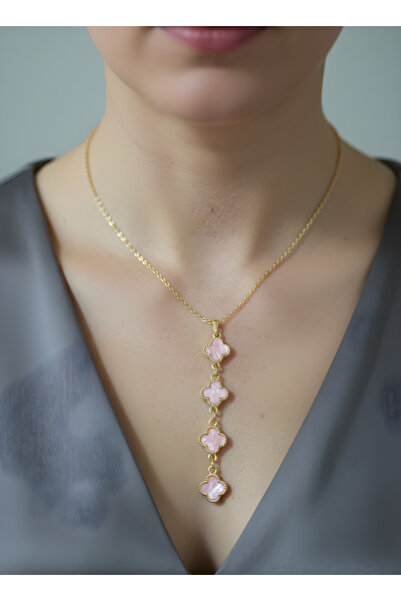 TURBİJ Heart Evil Eye Bead Stone Detailed Elegant Chain Women's Necklace