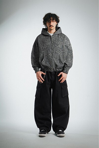 Crupt Studio Shadow Leopard Men's Crop Zip Hoodie