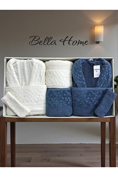 Bella Home 8 Piece Waterway Family Bathrobe Set