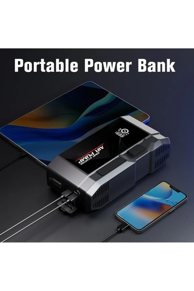 AGD Car Jump Starter Emergency Kit – Power Bank, Tire Inflator, Flashlight