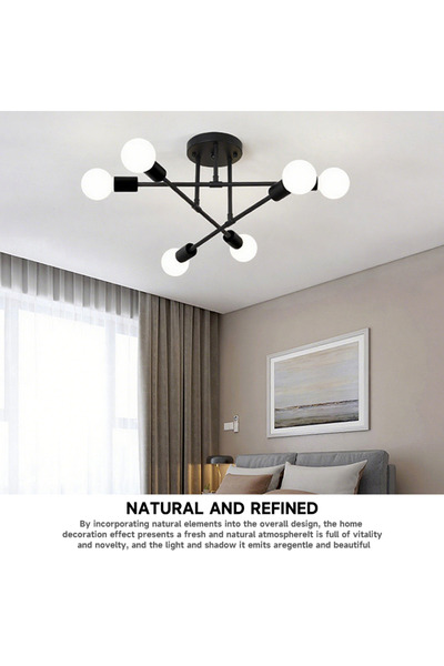 Generic American-style Sputnik multi-branch chandelier for living room and dining room