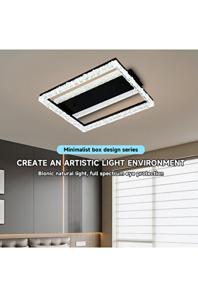 Generic Small Square Ceiling Lamp - Modern Ice Crack Pattern for Living Room, Bedroom, Dining