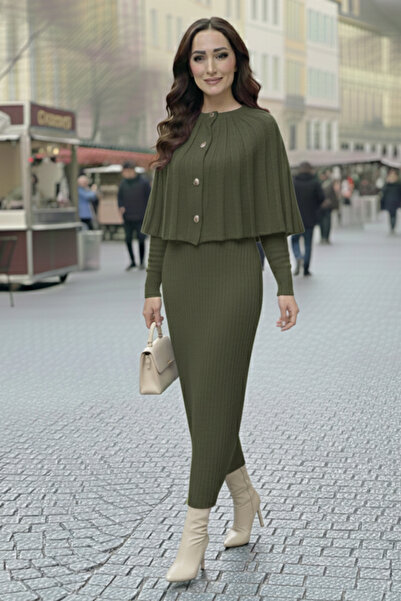 benguen Bolero Knitwear Dress R4478 Khaki