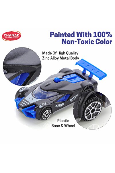 Chanak Die-Cast 1st Model Metal Racing Car Set Free Wheel Street Racer Toy Cars for Kids 3+