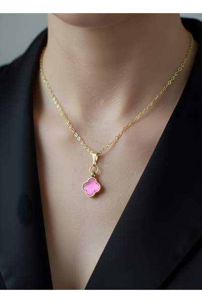 TURBİJ Elegant Gold Color Chain Women's Necklace with Evil Eye Bead Stone Detail