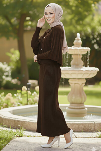 benguen Bolero Knitwear Dress R4478 Brown