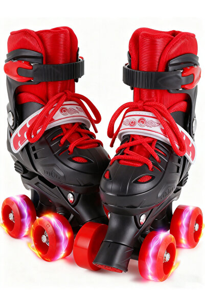 Lichico Adjustable, Kids Unisex Four Wheel Roller Skating Shoes