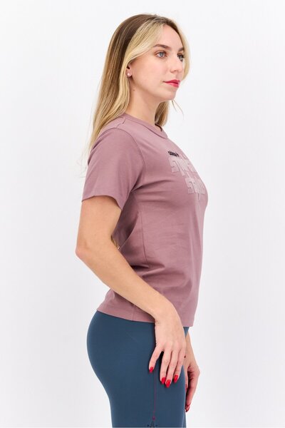 adidas Women Sportswear Fit Short Sleeves Training T-Shirt, Brown