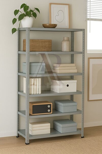 ALANRAF Çelik Raf 6 Katlı 43x75x200 Dekoratif Raf Sistemleri, Depo rafı, Arşi...
