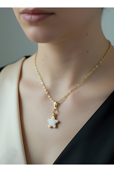 TURBİJ قلادة نسائية بسلسلة رفيعة باللون الأسود المربع والذهبي