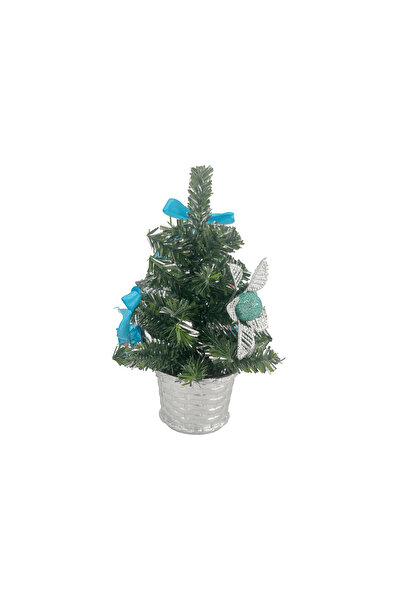 Christmas Magic Decorated Table Tree Turquoise 20cm