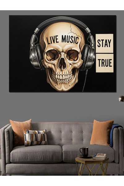 KanvasSepeti Pictură în ulei de înaltă calitate cu tematică cu căști texturat...